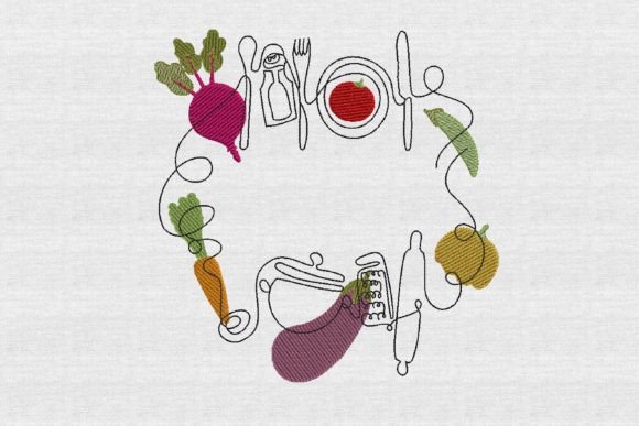 Review: Kitchen Sketch with Vegetables Line Art for Holiday Crafts