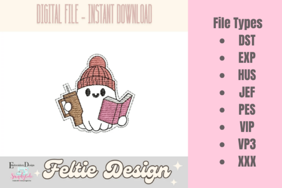 Reviewing Beanie Cute Ghost ITH Feltie for Etsy Shops