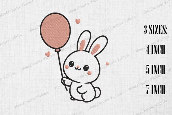 Reviewing Cute Rabbit with Balloon for Embroidery